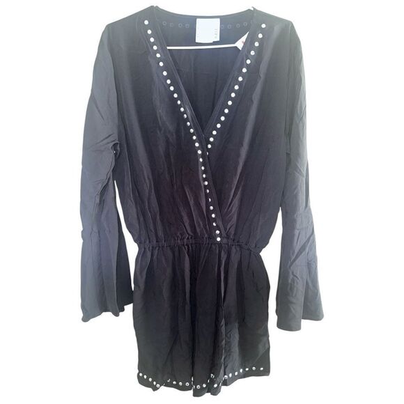 Bar III Tell Me About It Silver Stud Swim Cover Up - Picture 3 of 8